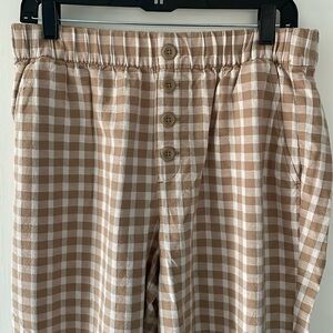 Large LOFT Outlet Gingham High Rise Straight Pant